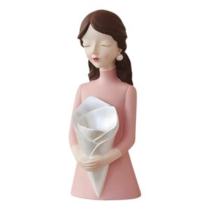 Genérico - Estatua Figura Decorativa Mujer Silueta Adorno Floral Jhn