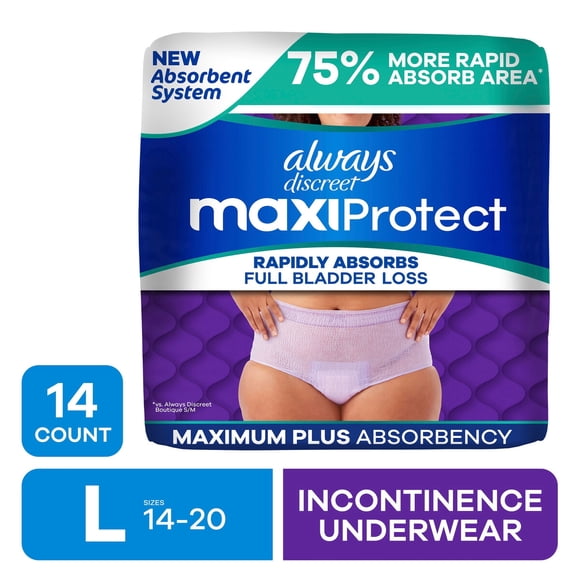 Pañal Always Discreet MaxiProtect Talle L Absorción Máxima