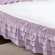 thumbnail image 2 of suxuMhao Faldón de Cama de 4 Capas, Faldón de Cama con Volantes Faldón Elástico Envolvente para Cama, Tamaño Twin 39 X 78+18 Pulgadas, Faldón de Cama Morado Claro Twin, Volante Antipolvo de Cama de, 2 of 3