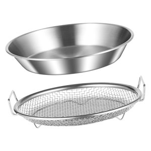 Bothyi - Bandeja De Filtro De Aceite Para Freír, Rejilla De Enfriamiento De Acero Inoxidable, Colador De Cesta Para Barbacoa, 26Cm