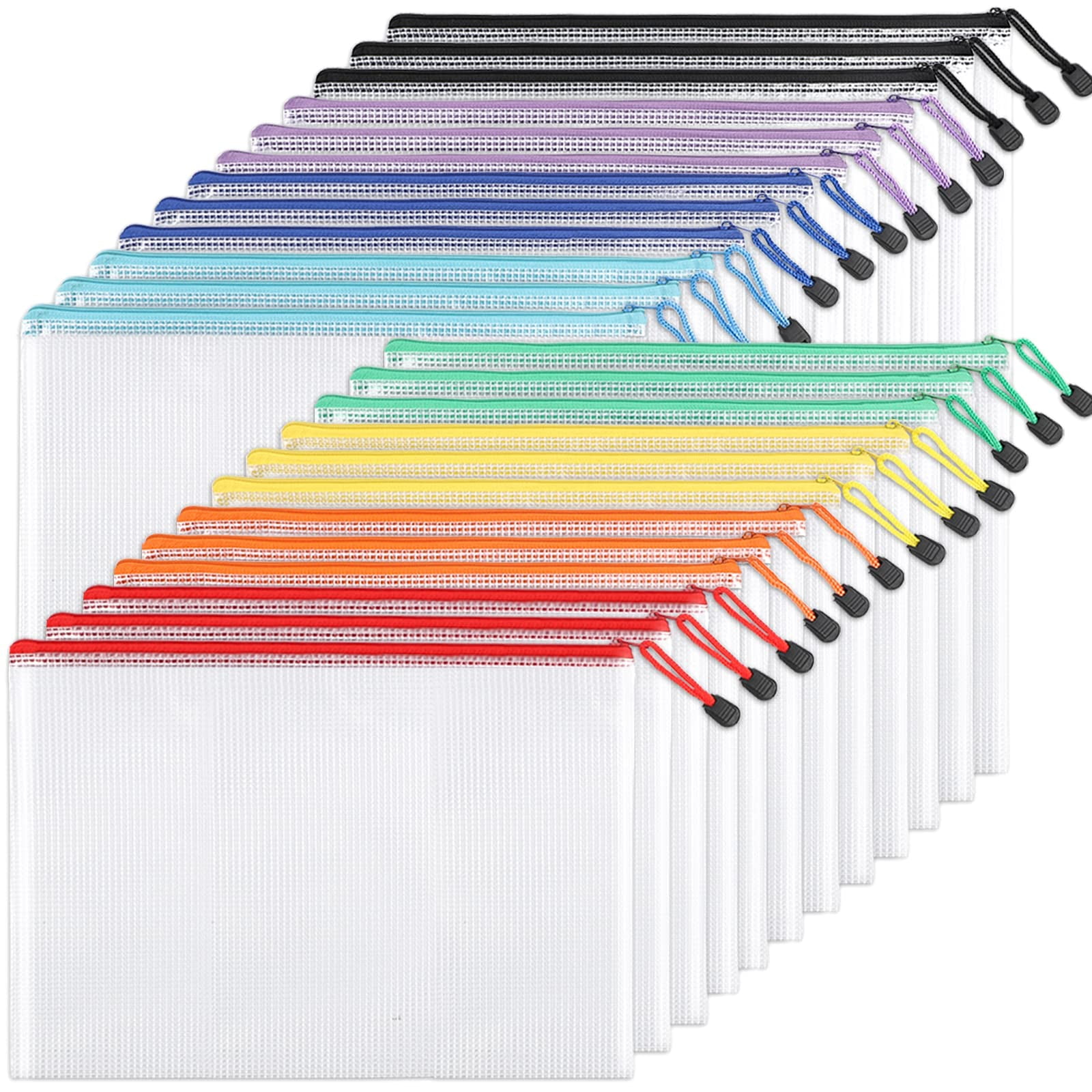 Bolsas Con Cierre Eoout, Tamaño A4, Impermeables, 24 Unidades, 8 Colores