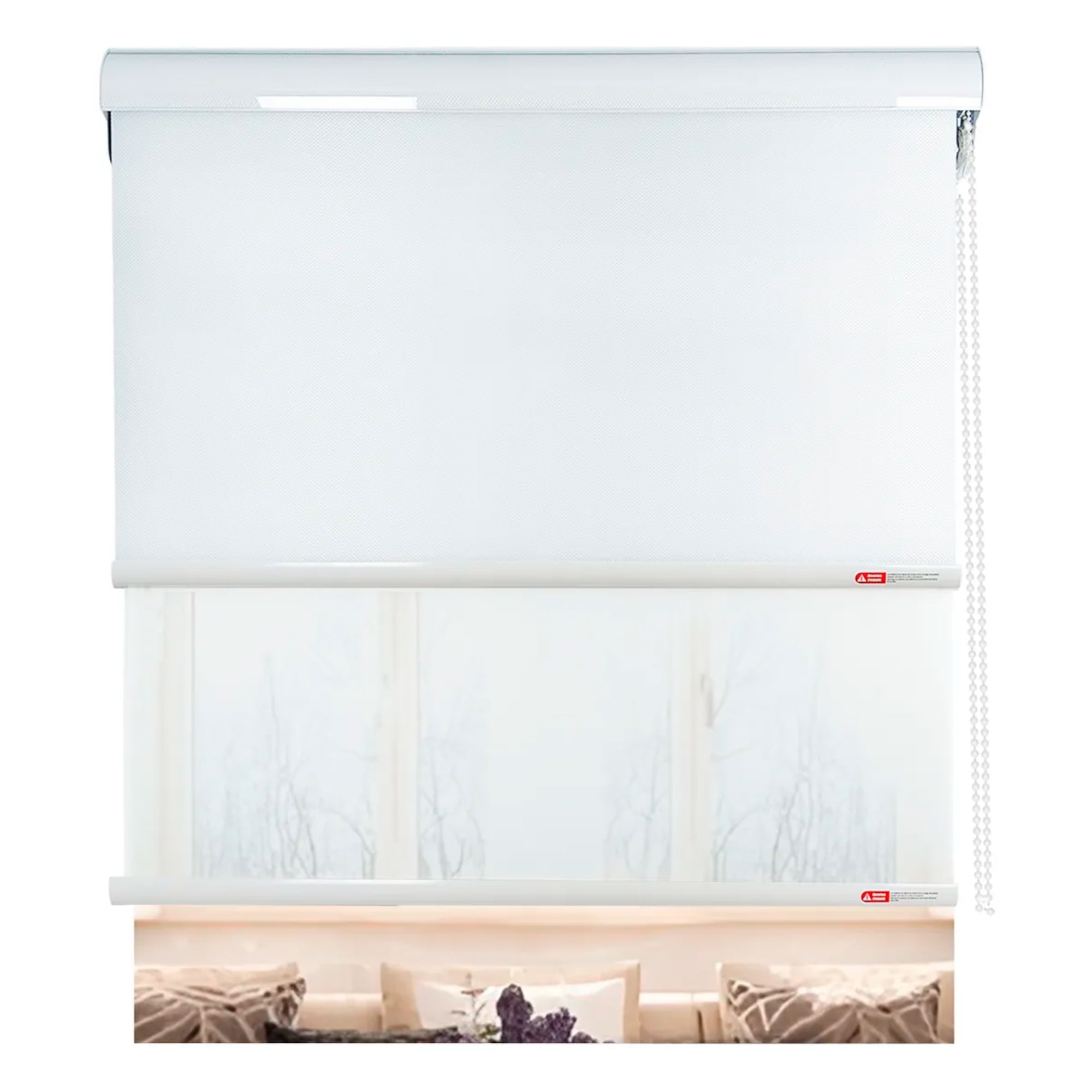 Cortina Roller Blackout Doble Visillo Cenefa Beiti 100x200