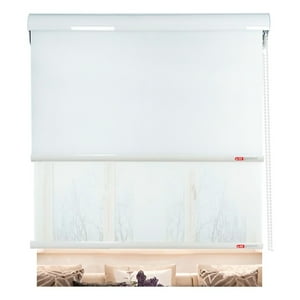 Cortina Roller Blackout Doble Visillo Cenefa Beiti 100X200