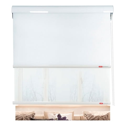 Cortina Roller Blackout Doble Visillo Cenefa Beiti 100X200