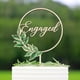 thumbnail image 1 of Cake Topper Comprometidos De Madera Rústico Con Hojas Verdes, 1 of 7