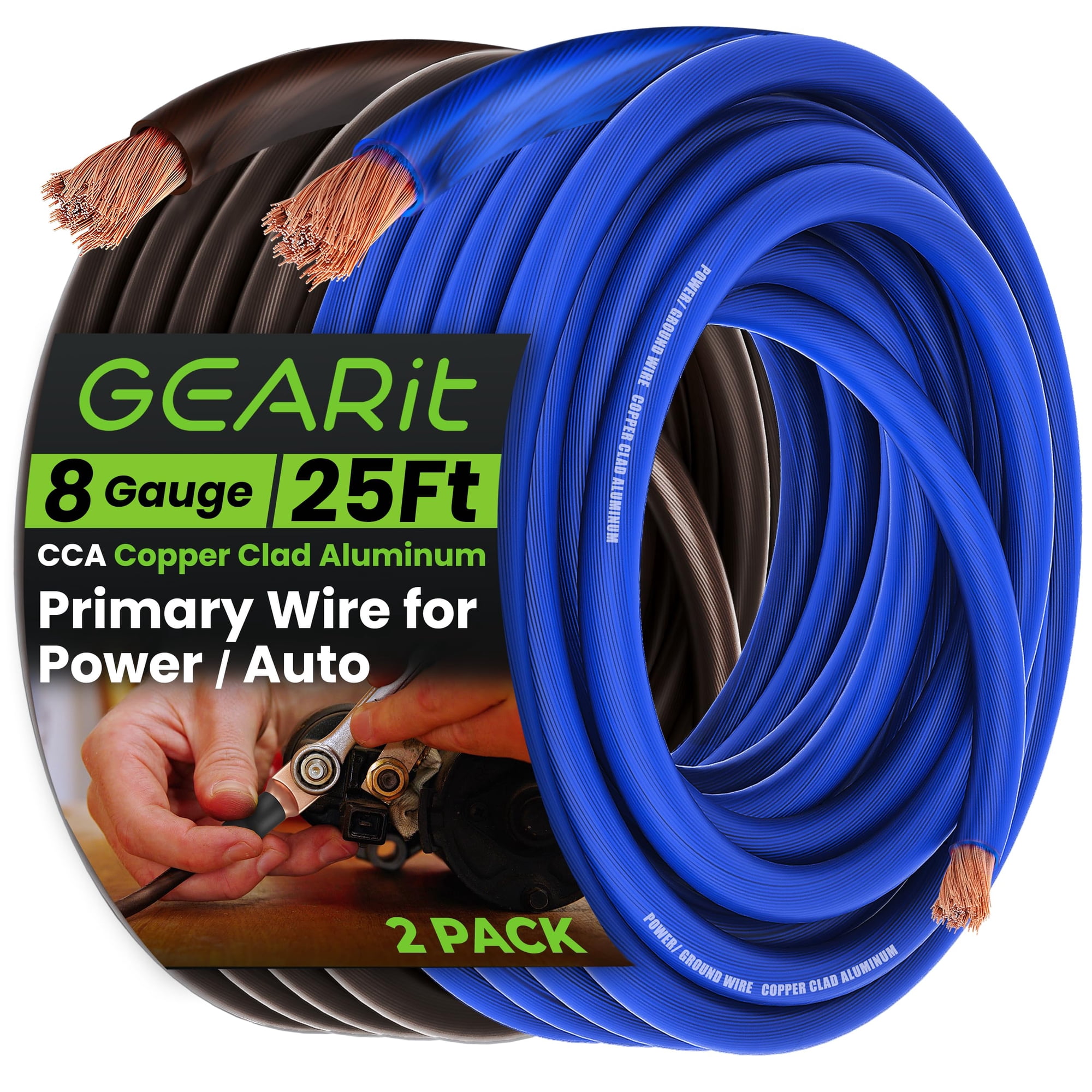 Wire Gearit Calibre 8 (7 M Cada Uno) De Aluminio Revestido De Cobre Cca