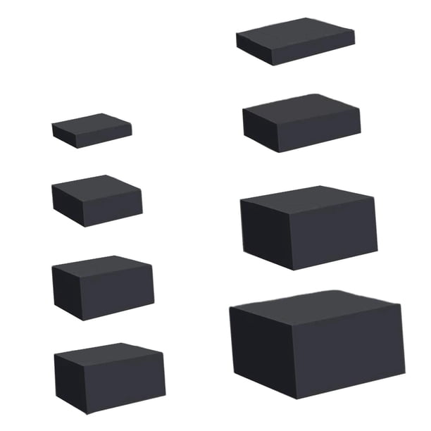 8x Caja De Exhibición De Cubo Acrílico Soportes Elevadores De Anidación Para Comida Pastel Postre Negro