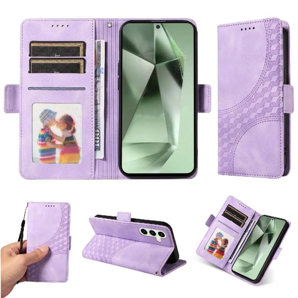 Carcasa FOXDOCK Samsung Galaxy S24 FE de cuero PU, diseño acolchado clásico, protección contra caídas y rayones