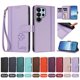 thumbnail image 4 of Funda Cartera Trébol para Samsung Galaxy S26 Ultra con Ranuras Tarjetas y Carga Inalámbrica Morado claro, 4 of 6