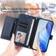 thumbnail image 4 of Funda tipo cartera para Realme GT3 5G con bolsillo con cremallera, tarjetero, soporte, correa para la muñeca y tapa de cuero azul, 4 of 5