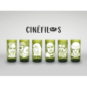 Green Glass - Cinéfilo Juego De 6 Vasos Verde