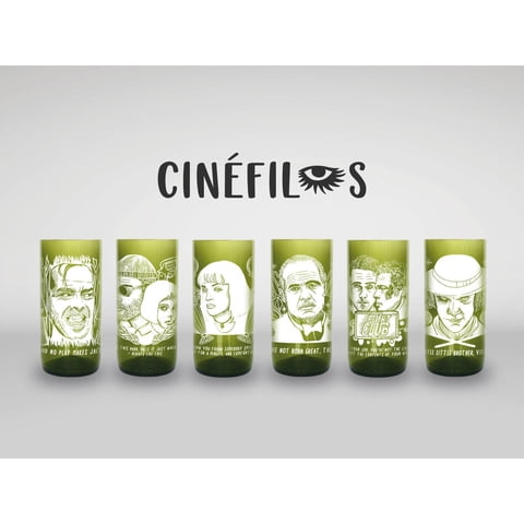 Green Glass - Cinéfilo Juego De 6 Vasos Verde