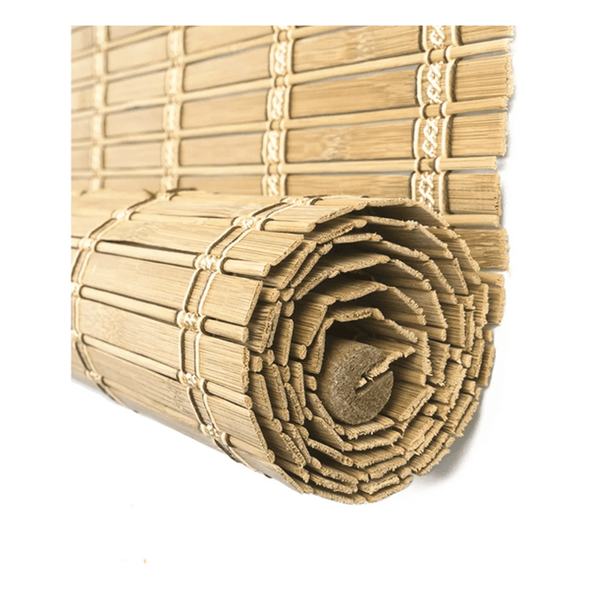 Genérico - Cortina Bambú Madera Roller Con Cuerda Regulable 150x120 Cm Marrón Claro