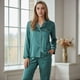 thumbnail image 2 of Pijama Mujer Satinado 2 Piezas Manga Larga Botones Colores 038, 2 of 2