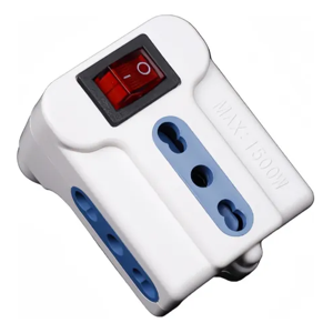 Genérico - Adaptador Conector Enchufe Triple Interruptor 250V 10A 1500W Blanco