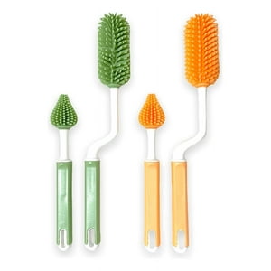 Genérico - Set 3 Cepillos Silicona Limpia Mamadera Biberon Bebes Lau
