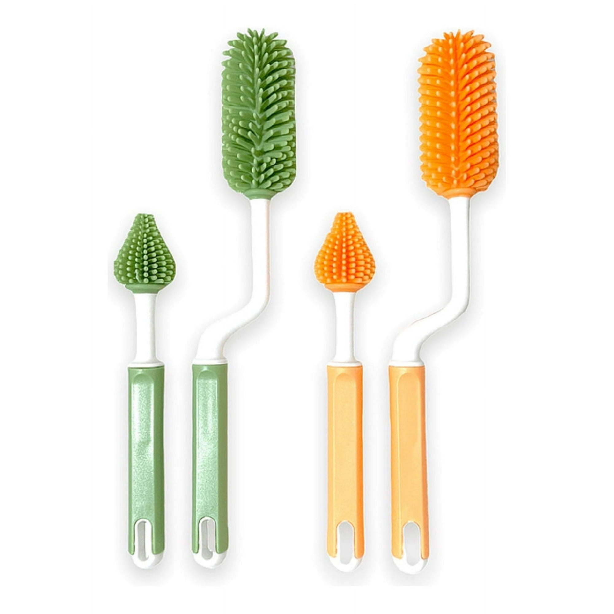 Genérico - Set 3 Cepillos Silicona Limpia Mamadera Biberon Bebes Lau