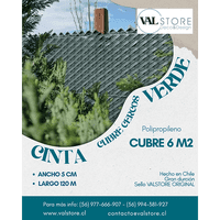 Valstore Deco Design - Cinta Cubre Cercos Verde Valstore Poliprop. Ancho 50Mm 6M2 Incl. Broches