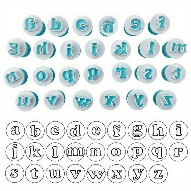 26pcs, English Alphabet Cookie Plunger Cutters, Uppercase And Lowercase Cookie Cutters, Numbers Cookie Stamp, Fondant Mold, Baking Tools, Kitchen Gadgets, Kitchen Accessories, Home Kitchen Items
