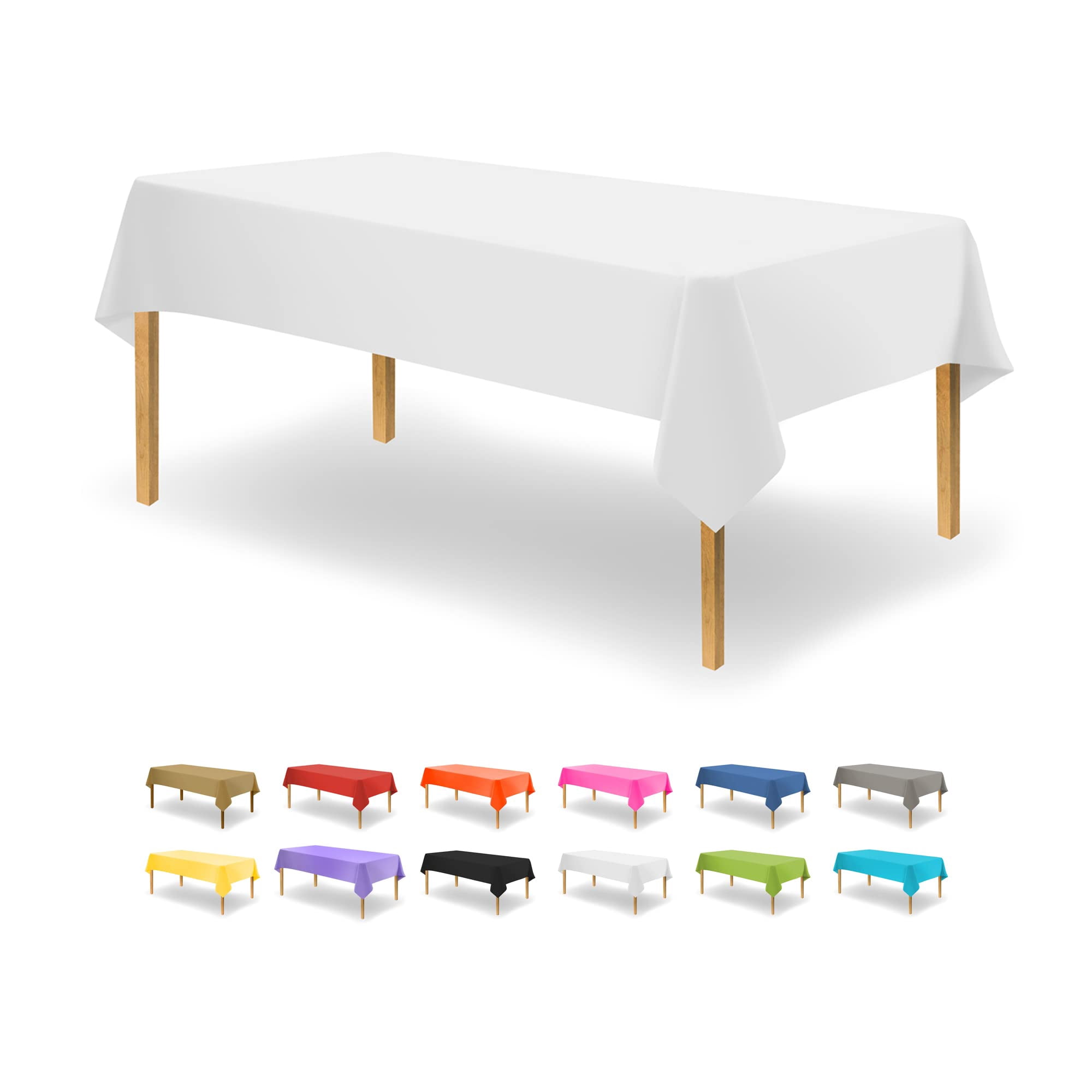 Party Dimensions - Mantel De Plástico Para Fiesta, Tamaño Rectángulo, 54 X 108 Pulgadas, Color Blanco