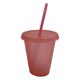 thumbnail image 5 of Botella De Agua De Plástico Taza De Paja Moderna Para Viajes Compras Amigos Regalos Rosa Claro 500ml, 5 of 5