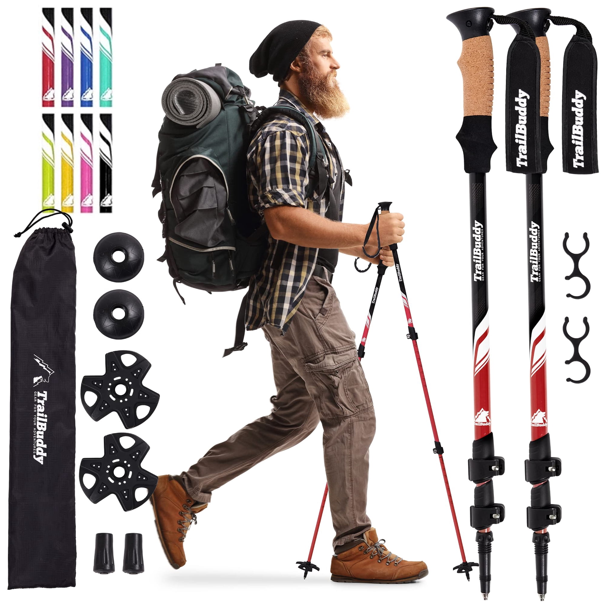 Bastones De Senderismo Trailbuddy, Ligeros Y Plegables