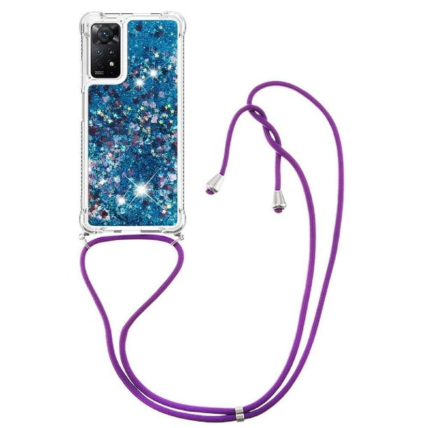 Funda FOXDOCK para Xiaomi Redmi Note 11 Pro 4G/5G con Cuerda Ajustable, Brillo Líquido, Protección Antigolpes y Lente – Ideal para Regalo