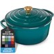 thumbnail image 1 of Cacerola de hierro fundido esmaltado Zulay Kitchen 6,4 L color esmeralda, 1 of 9