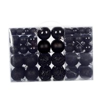 Magideal - 100 Piezas Bolas De Navidad Decoraciones Adornos Coloridos Juego De Adornos Navideños Adornos Decorativos Para Árboles De Navidad Para Fiestas Navideñ Negro
