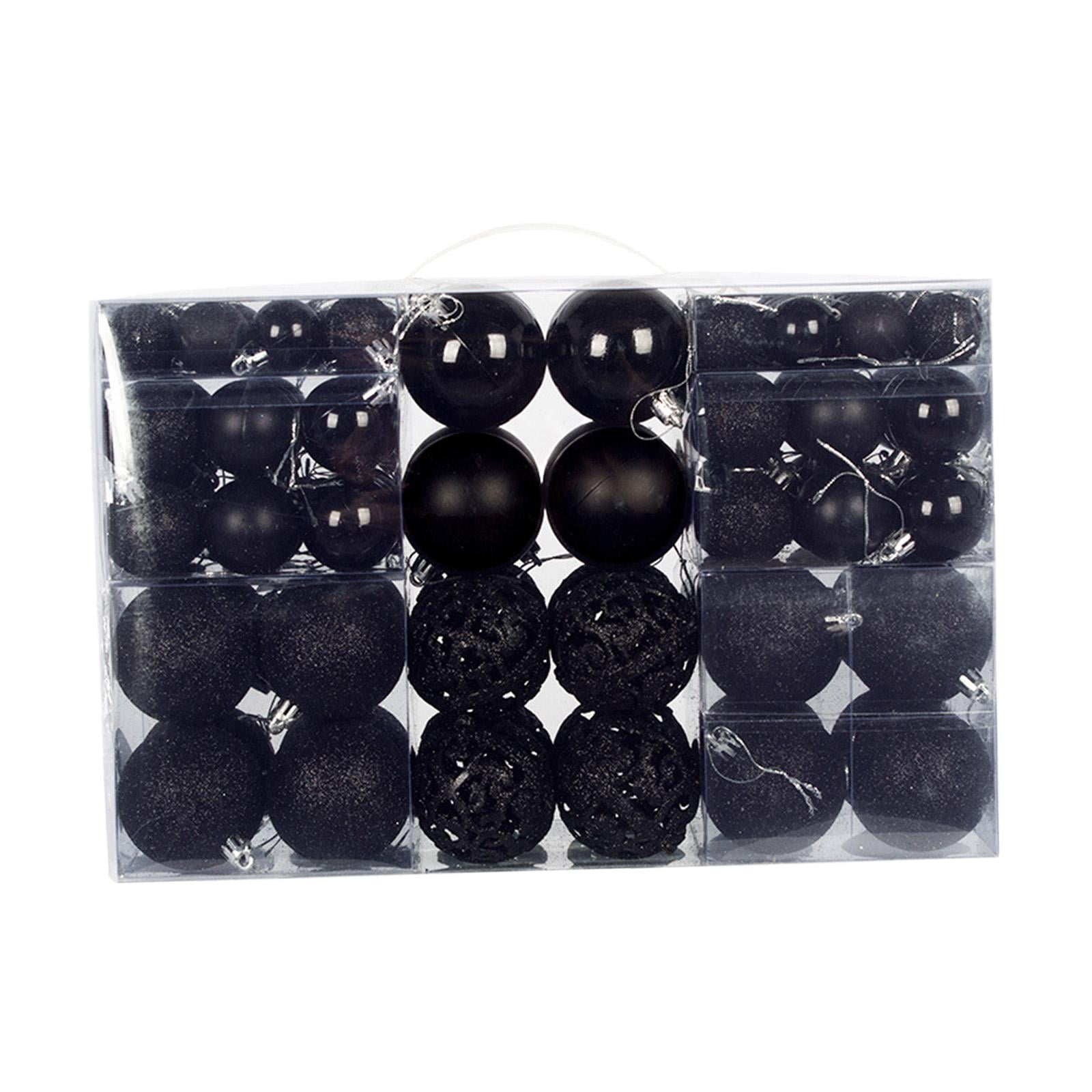 Magideal - 100 Piezas Bolas De Navidad Decoraciones Adornos Coloridos Juego De Adornos Navideños Adornos Decorativos Para Árboles De Navidad Para Fiestas Navideñ Negro