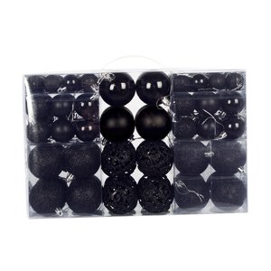 Magideal - 100 Piezas Bolas De Navidad Decoraciones Adornos Coloridos Juego De Adornos Navideños Adornos Decorativos Para Árboles De Navidad Para Fiestas Navideñ Negro