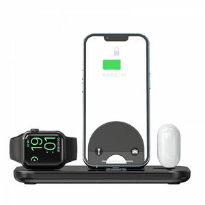 Genérico - Estación De Carga Inalámbrica Plegable 3 En 1 Para Iphone 15 14 13/Samsung S23 22/Apple Watch/Airpods Pro - Base De Carga Rápida Y Soporte Dock-Negro Para Samsung