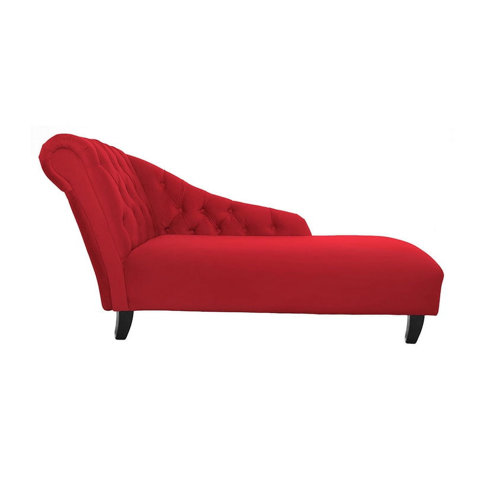 Barra Design - Chaise Longue Izquierdo Felpa Rojo