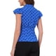 thumbnail image 3 of INSPIRE CHIC Blusa de Mujer Lunares Lazo Cuello Volantes Manga Corta para Trabajar Talla L Azul Real, 3 of 6