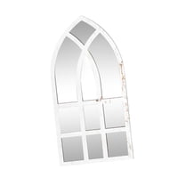 Magideal - Espejo De Pared Arqueado, Láminas De Espejo, Calcomanía De Pared, Adhesivo De Espejo, Espejo Decorativo, Entrada, 23 X 43 Cm, Ventana, Espejo Decorativo, Espejo De Pared Blanco