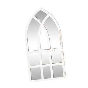Magideal - Espejo De Pared Arqueado, Láminas De Espejo, Calcomanía De Pared, Adhesivo De Espejo, Espejo Decorativo, Entrada, 23 X 43 Cm, Ventana, Espejo Decorativo, Espejo De Pared Blanco