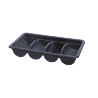 Bothyi - Caja Para Cubiertos Con 4 Compartimentos, Soporte Para Cajones De Utensilios Para Restaurante, Cocina Y Hogar, Color Negro
