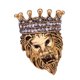 thumbnail image 4 of Broche De Cabeza De León Con Insignias De Corona Regalos Con Forma De Animal Mujeres Hombres Oro Antiguo, 4 of 5