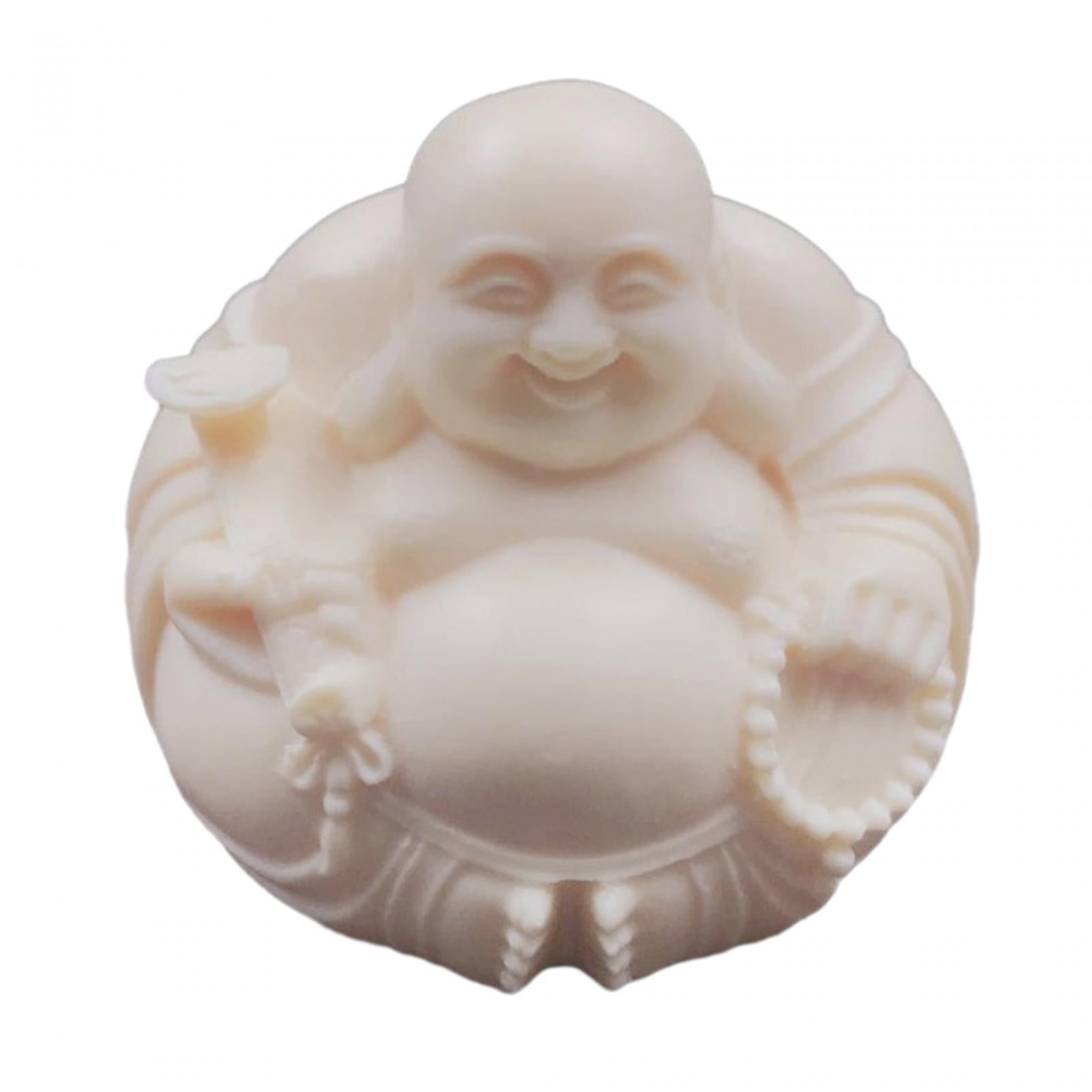 Magideal - Estatua De Maitreya Sentada Tallada En Madera, Té, Mascota, Artesanía Fengshui En Miniatura, Adorno De Escritorio, Escultura De Mesa Para Estante De S
