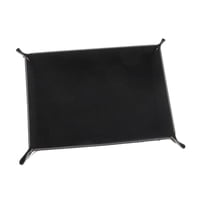 Magideal - Bandeja Plegable Para Dados, De Franela, Para Decoración Del Hogar, Portátil, Para Llaves, Billetera, Joyas, De Cuero Sintético, Con Base Reforzada Y Broches De Metal Para Franela Negro