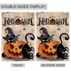 thumbnail image 2 of Bandera de jardín de Halloween de Teacenity de 30 x 45 cm, diseño de calabazas y gatos de bienvenida, de doble cara, calabazas de arpillera para jardín, decoración de temporada para exteriores., 2 of 7