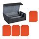 thumbnail image 2 of Caja De Baraja De Cartas Coleccionables, Juguete De Tarjeta De Recolección Fuerte, Estuche Para Tarjetas Deportivas De Cuero PU, Negro, Gris Y Naranja, 2 of 5