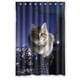 thumbnail image 1 of Cortina de ducha con diseño de gato, con ganchos, 122 x 183 cm, 1 of 3