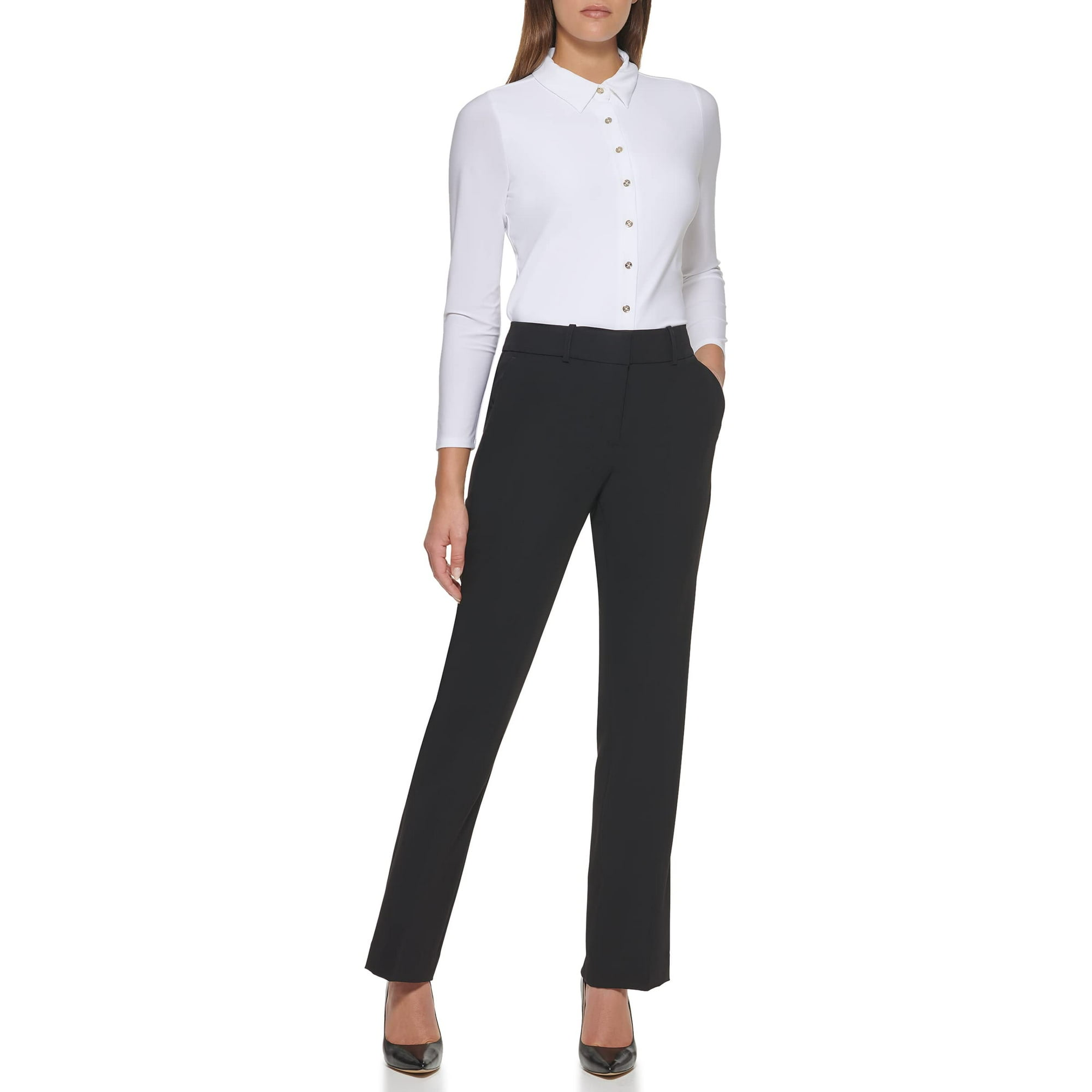 Pantalones Tommy Hilfiger Sloane Para Mujer, Talla 8, Color Negro