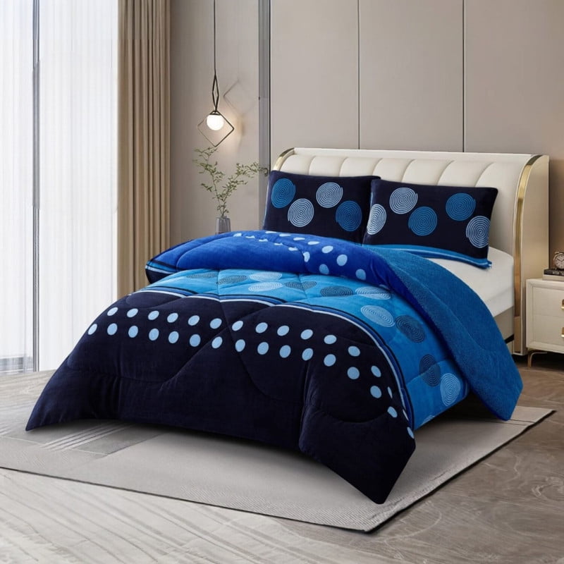 Genérico - Plumon De Invierno Plush Liso Con Chiporro De 2 Plazas + 2 Fundas Para Almohada Cipi2p-23