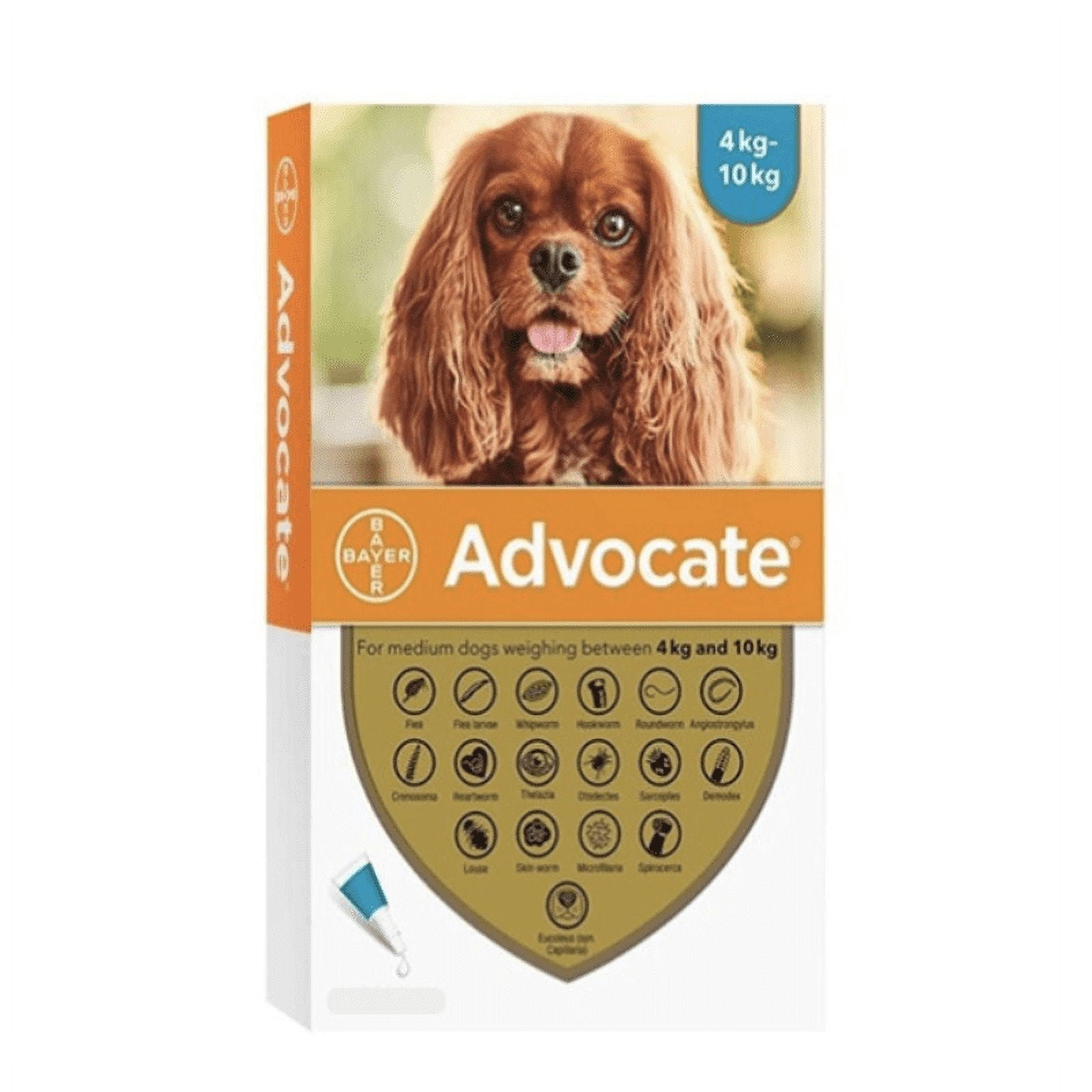 Bayer - Antiparasitarios Advocate Para Perros De 4 A 10 Kg.