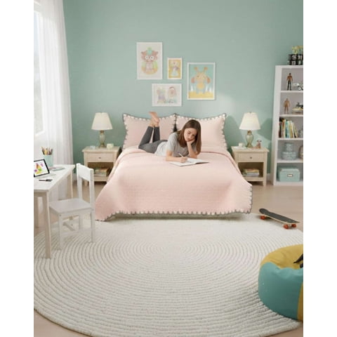 Mylhogar - Cubrecama Premiun 2 Plazas Con Delicado Bordado En Las Esquinas