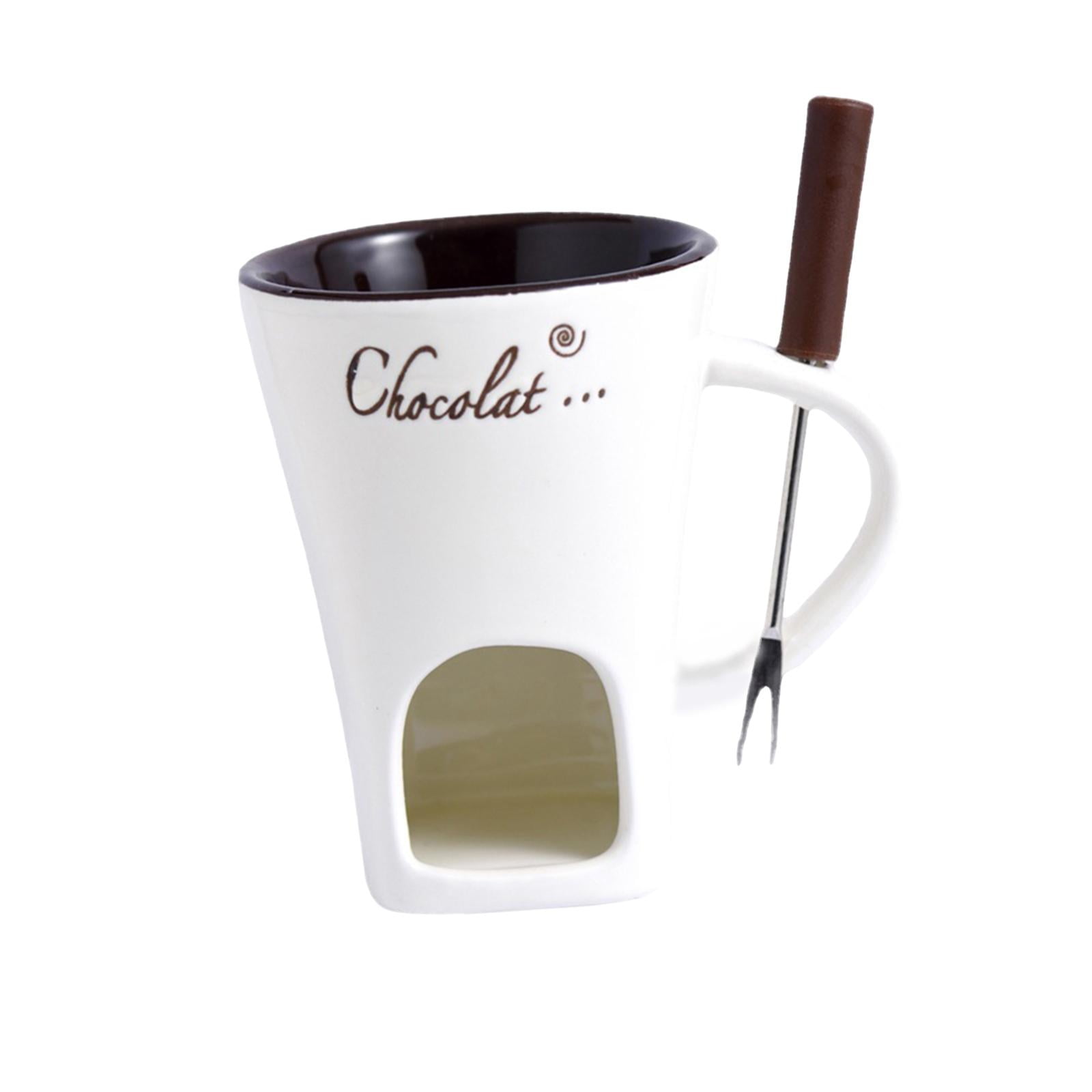 Bothyi - Taza De Fondue Taza De Café Aniversario Taza Para Derretir Mantequilla Calentadora Tapas 130ml Blanca