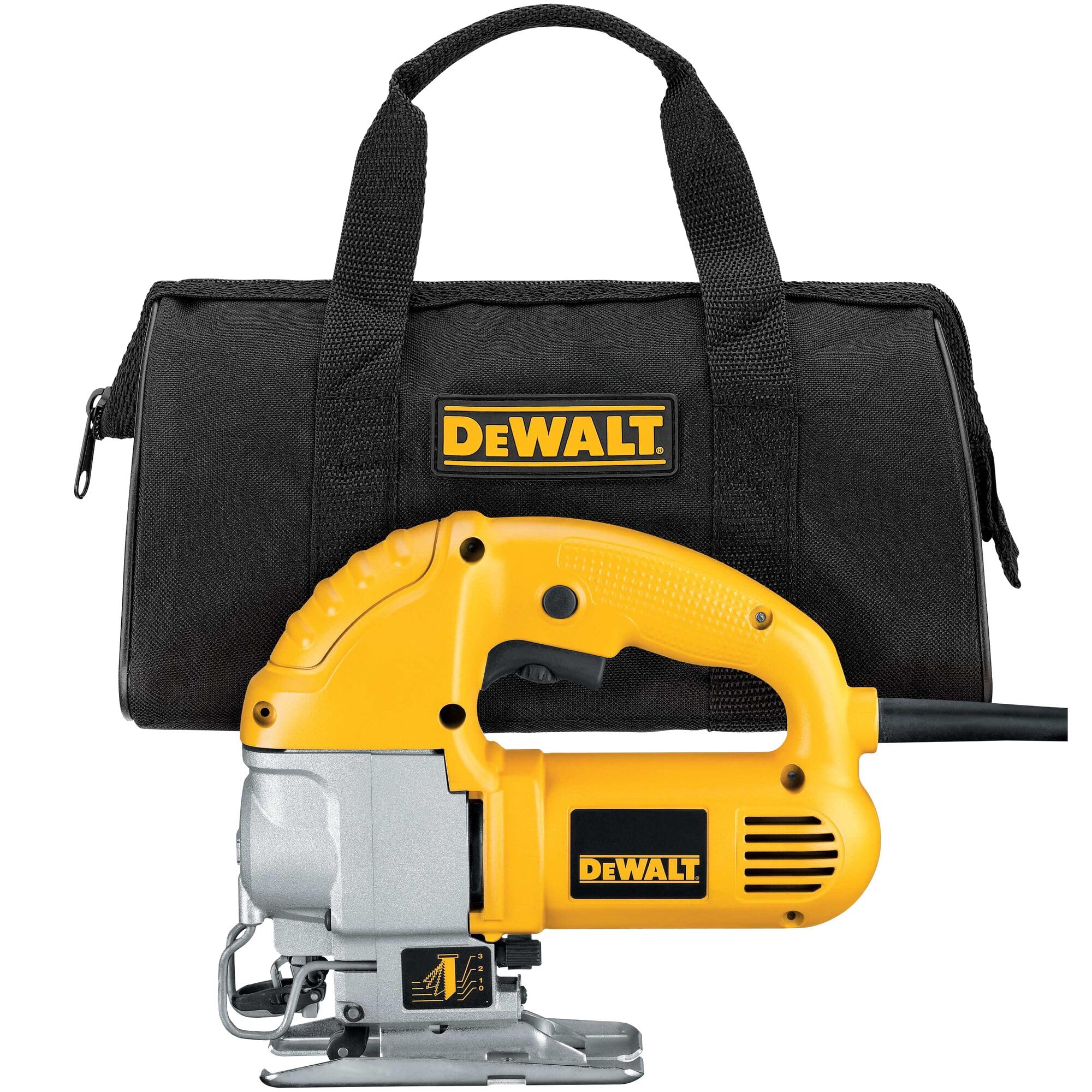 Sierra Caladora Dewalt Dw317K Con Mango Superior, 5.5 Amperios, Con Cable, Amarilla
