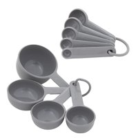 Juego De Tazas Y Cucharas Medidoras Kitchenaid Universal De 9 Piezas, Color Gris